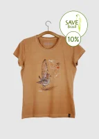 Camiseta Baby-look estonada - Maçarico-acanelado (Calidris subruficollis)