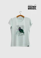 Camiseta Baby-look estonada - Papagaio-de-peito-roxo (Amazona vinacea)