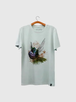T-shirt estonada - Beija-flor-de-gravata-verde (Augastes scutatus)