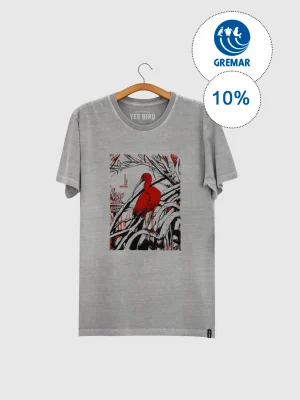 T-shirt estonada - Guará (Eudocimus ruber)