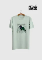T-shirt masculina - Papagaio-de-peito-roxo (Amazona vinacea)