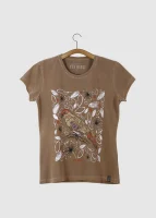 Camiseta Baby-look estonada - Rolinha-do-planalto (Columbina cyanopis)