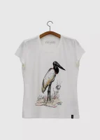 Camiseta Baby-look estonada - Tuiuiú (Jabiru mycteria)