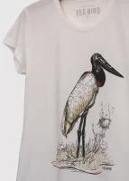 Camiseta Baby-look estonada - Tuiuiú (Jabiru mycteria)