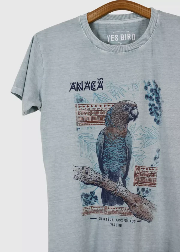 Camiseta Baby-look estonada - Anacã (Deroptyus Accipitrinus)