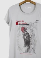 Camiseta Baby-look estonada - Pica-pau-de-cara-canela (Celeus galeatus)
