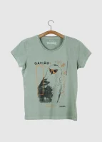 Camiseta Baby-look estonada - Gavião-pato (Spizaetus melanoleucus)