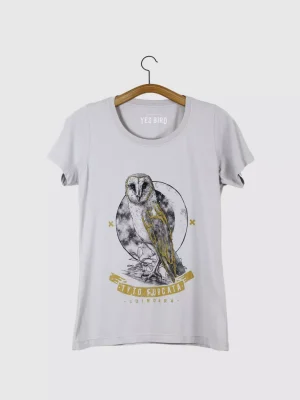 Camiseta Baby-look estonada - Suindara (Tyto furcata)