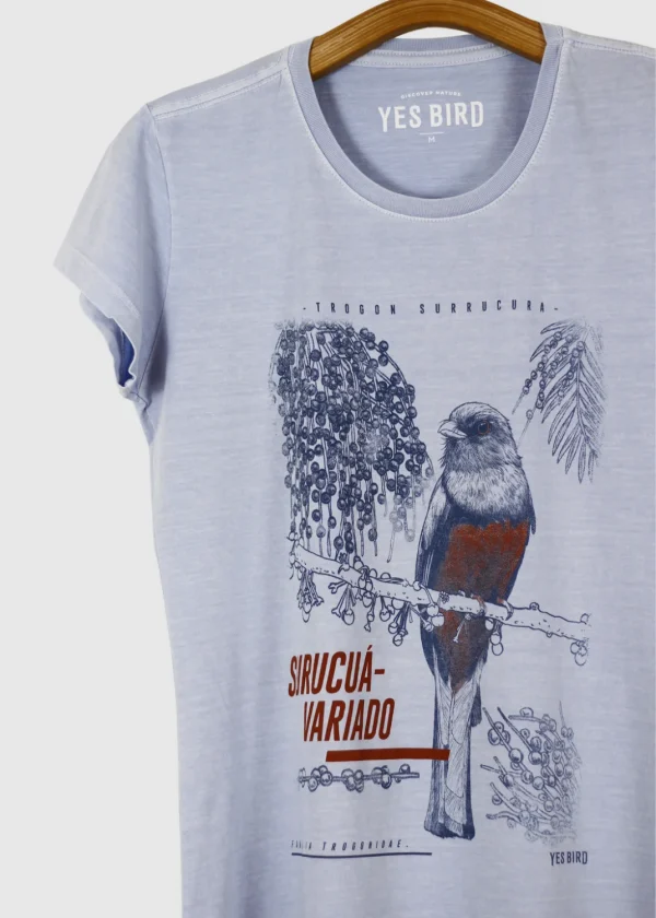 Camiseta Baby-look estonada - Surucuá-variado (Trogon surrucura)