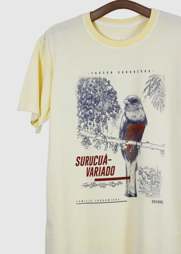 T-shirt masculina - Surucuá-variado (Trogon surrucura)