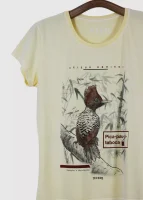 Camiseta Baby-look estonada - Pica-pau-da-taboca (Celeus obrieni)