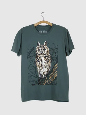 Camiseta Masculina - Coruja-orelhuda (Asio clamator)