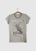 Camiseta Baby-look estonada - Coruja-buraqueira (Athene cunicularia)