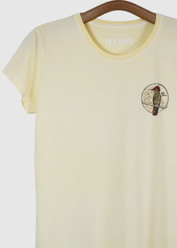 Camiseta Baby-look estonada - Beija-flor-vermelho (Chrysolampis mosquitus)