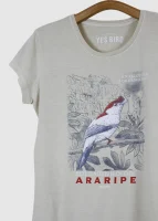 Camiseta Baby-look estonada - Soldadinho-do-araripe (Antilophia bokermanni)
