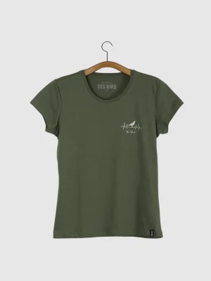 Camiseta Baby-look  em Malha leve - Sabiá-laranjeira