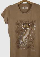 Camiseta Baby-look estonada - Caburé-acanelado (Aegolius harrisii)