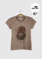 Camiseta Baby-look estonada - Bugio-ruivo (Alouatta guariba clamitans)