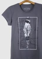 Camiseta Baby-look em Malha leve - Acauã (Herpetotheres cachinnans)