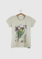 Camiseta Baby-look estonada - Curica-de-bochecha-laranja (Pyrilia barrabandi)