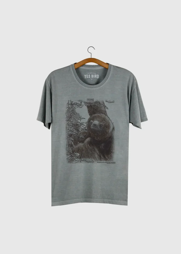 Camiseta estonada - Preguiça-de-coleira-do-nordeste (Bradypus torquatus)