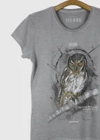 Camiseta Baby-look estonada - Corujinha-do-mato (Megascops choliba)