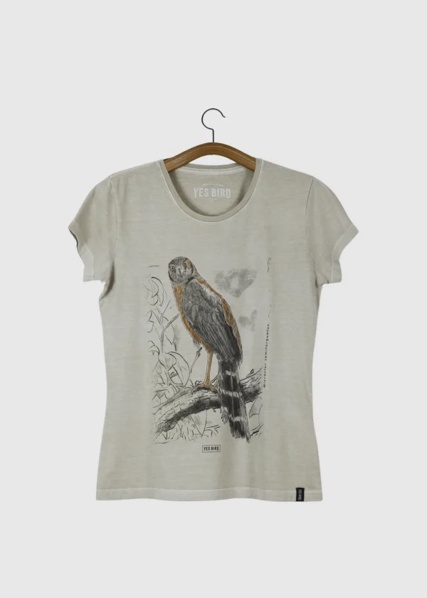 Camiseta Baby-look estonada - Falcão-relógio (Micrastur semitorquatus)