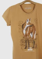Camiseta Baby-look estonada - Lobo-guará ( Chrysocyon brachyurus)