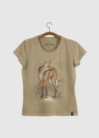 Camiseta Baby-look estonada - Lobo-guará ( Chrysocyon brachyurus)