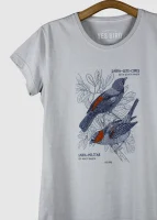 Camiseta Baby-look estonada - Saíras
