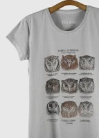 Camiseta Baby-look estonada - Corujinhas