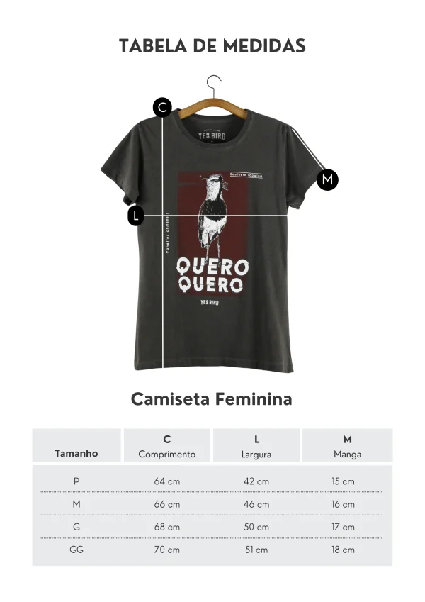 Camiseta Feminina Estonada - Quero-quero (Vanellus chilensis)