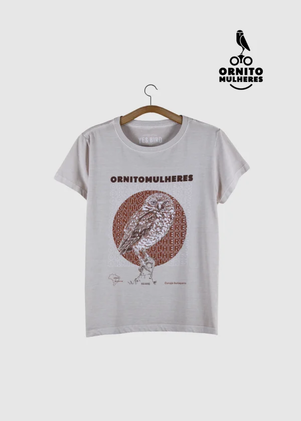 Camiseta Baby-look - Coruja-buraqueira - OrnitoMulheres