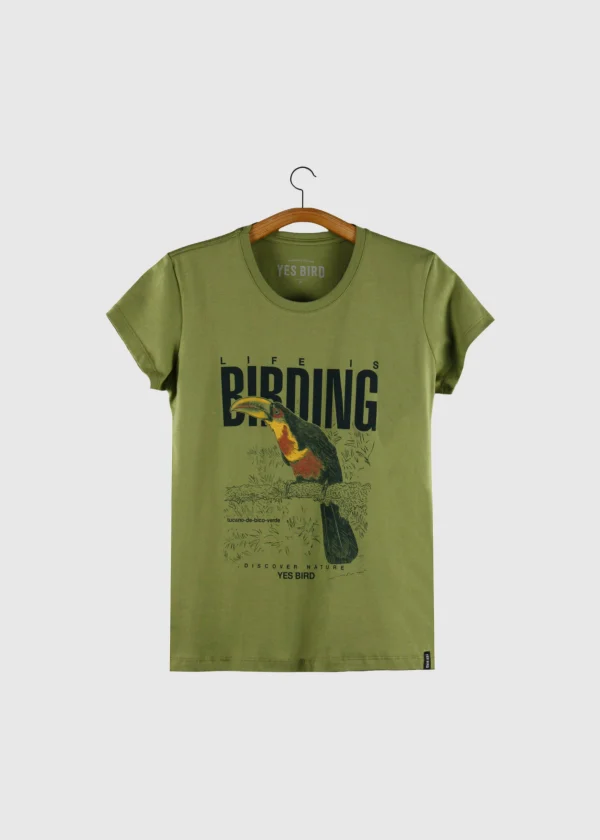 Camiseta Baby-look em Malha leve - Life is birding