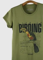 Camiseta Baby-look em Malha leve - Life is birding