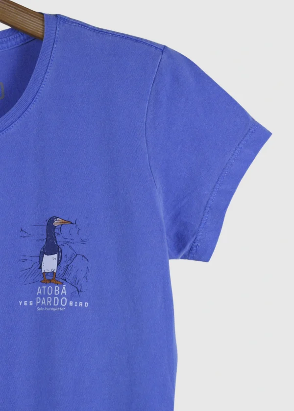 Camiseta Baby-look estonada - Atobá-pardo (Sula leucogaster)