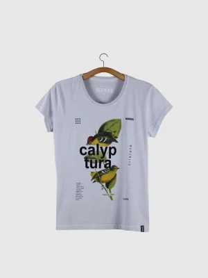 Camiseta Baby-look estonada - Tietê-de-coroa (Calyptura cristata)
