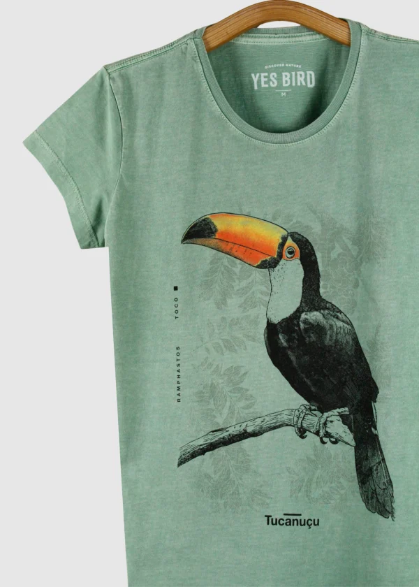 Camiseta Baby-look estonada - Tucanuçu (Ramphastos toco)