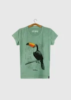 Camiseta Baby-look estonada - Tucanuçu (Ramphastos toco)