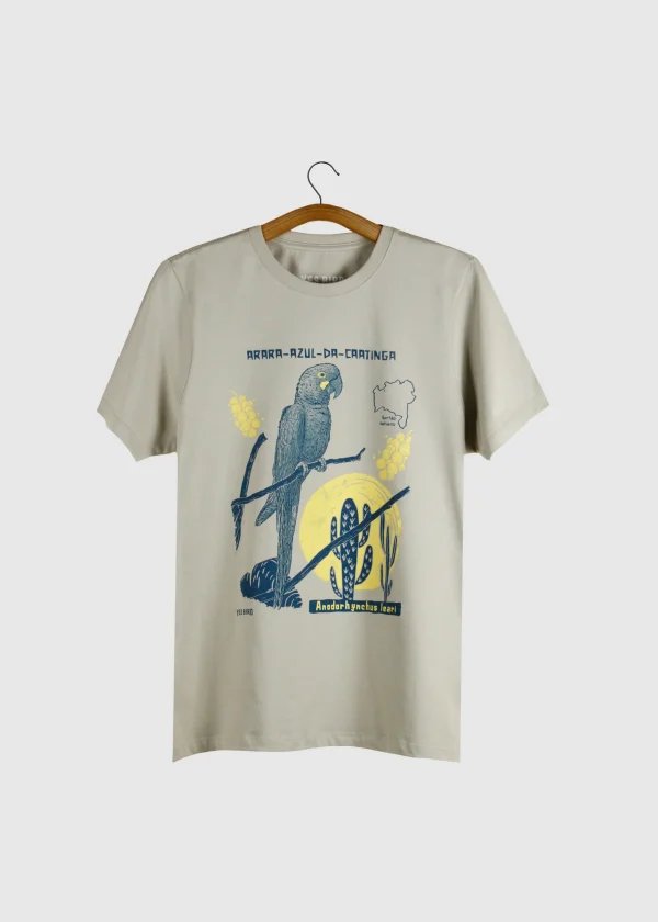 Camiseta em Malha leve - Arara-azul-da-caatinga (Anodorhynchus leari)