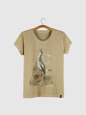 Camiseta Baby-look estonada - Seriema (Cariama cristata)