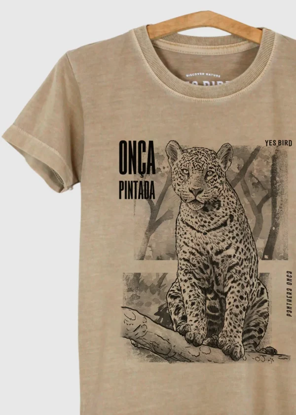 Camiseta Infantil estonada - Onça-pintada