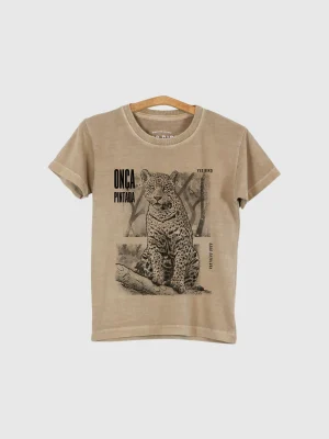 Camiseta Infantil estonada - Onça-pintada