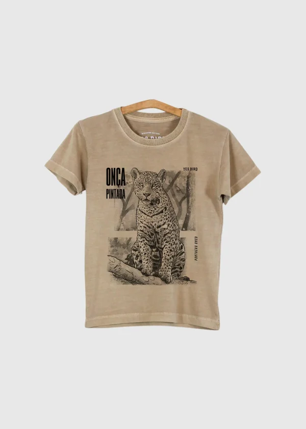 Camiseta Infantil estonada - Onça-pintada