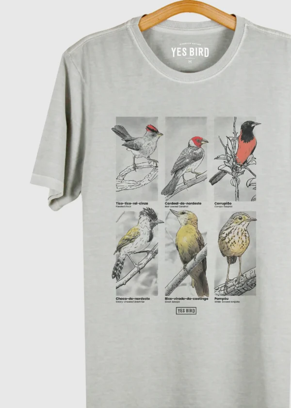 Camiseta masculina - Aves da Caatinga