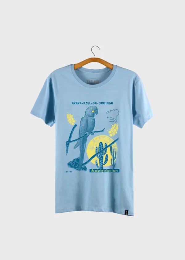 Camiseta em Malha leve - Arara-azul-da-caatinga (Anodorhynchus leari)